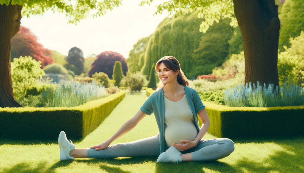 pregnant woman stretching